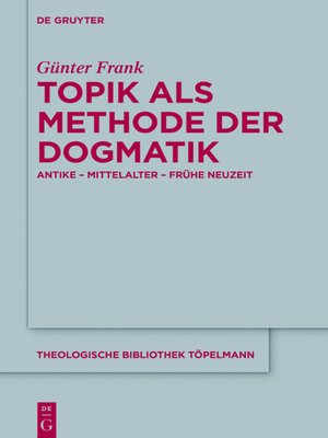 cover image of Topik als Methode der Dogmatik